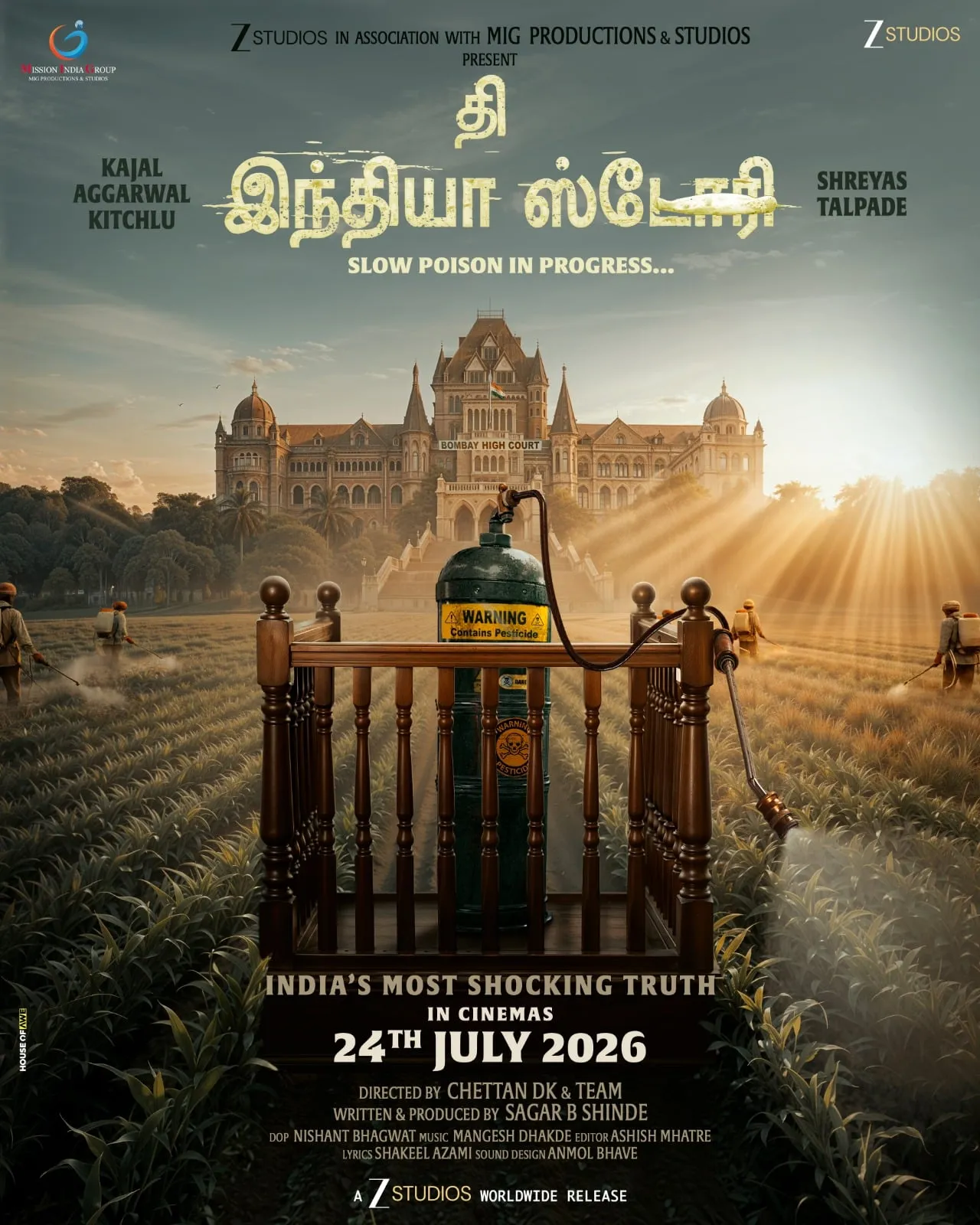The India Story release-date poster with Kajal Aggarwal Kitchlu and Shreyas Talpade