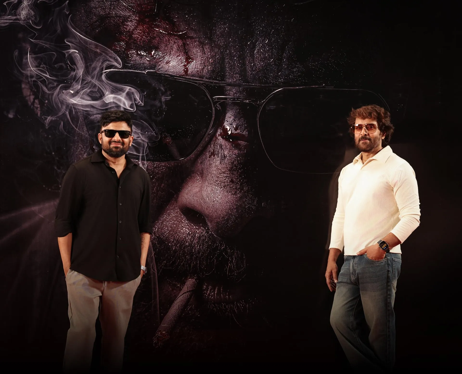 Vikram and director Anand Shankar at the Chiyaan 63 launch