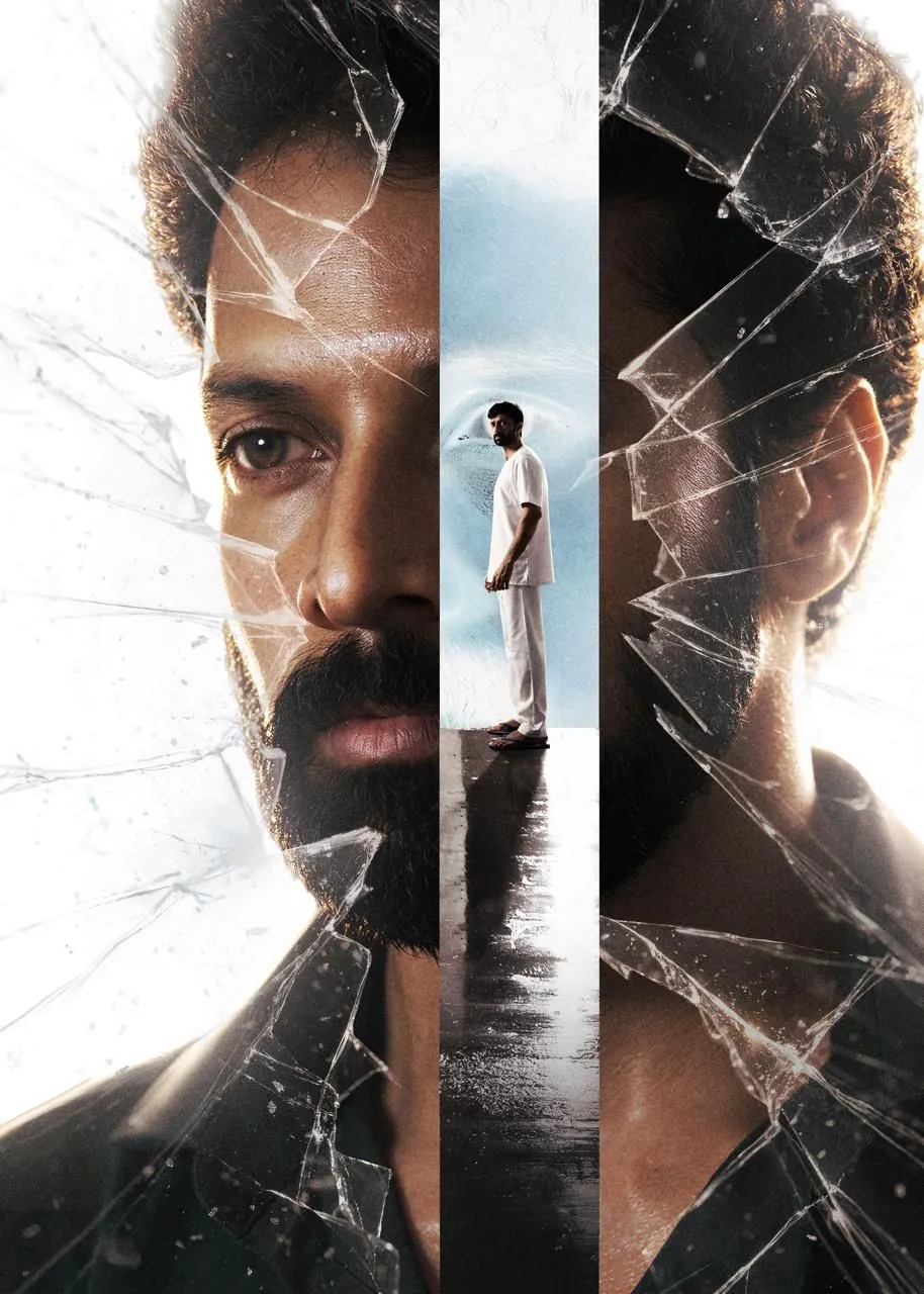 Signal at 11.30 first look poster featuring Santhosh Prathap in a shattered glass design
