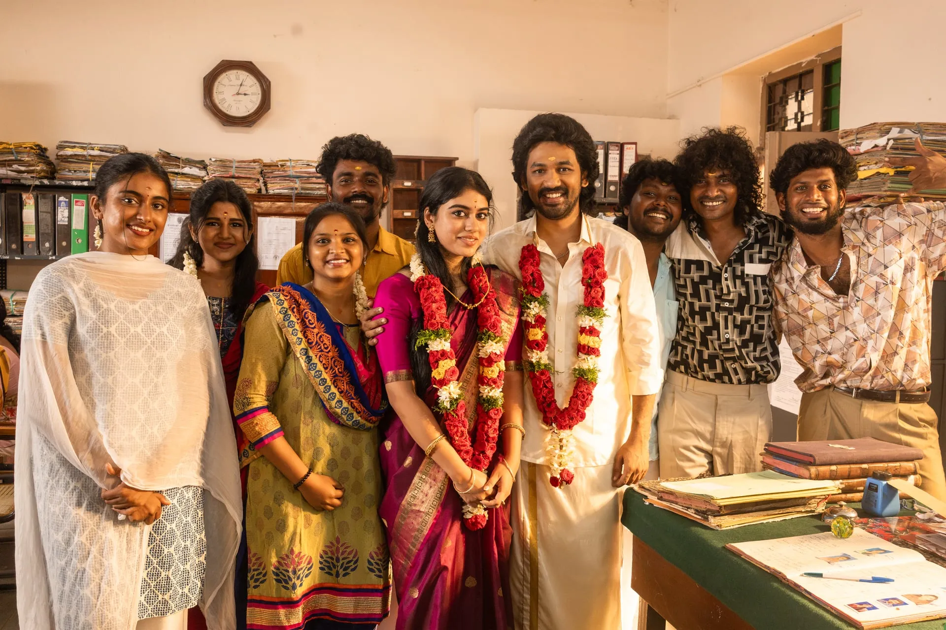 Hiphop Tamizha Adhi and Ramya Ranganathan in the wedding sequence from Kalaivaniye in Meesaya Murukku 2