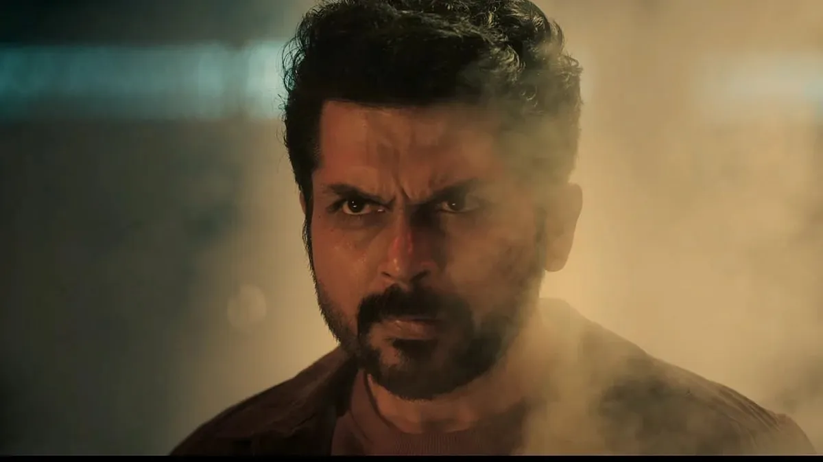 Karthi as Chandra Bose in a still from the Sardar 2 trailer
