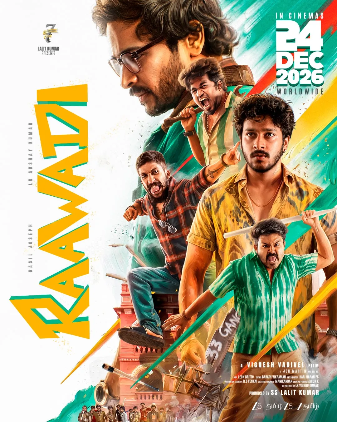Raawadi ensemble poster announcing a worldwide cinema release on December 24, 2026