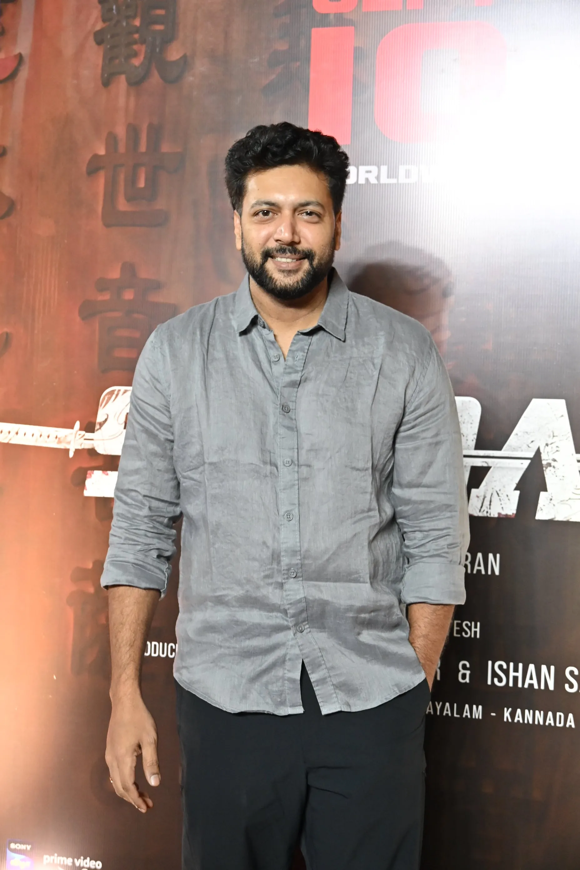 Ravi Mohan on the red carpet at the Sardar 2 launch
