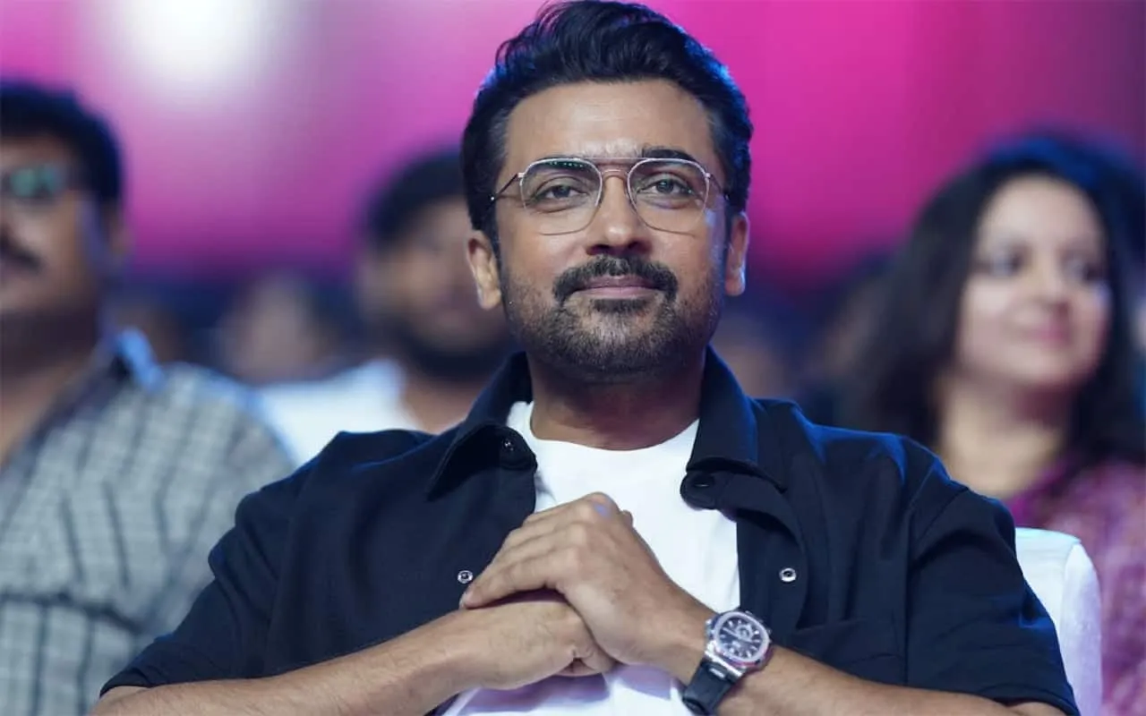 Suriya watching from the front row: he says people now talk about Sardar beyond Karthi, and calls that a blessing for any actor. Suriya at the Sardar 2 trailer launch in Chennai