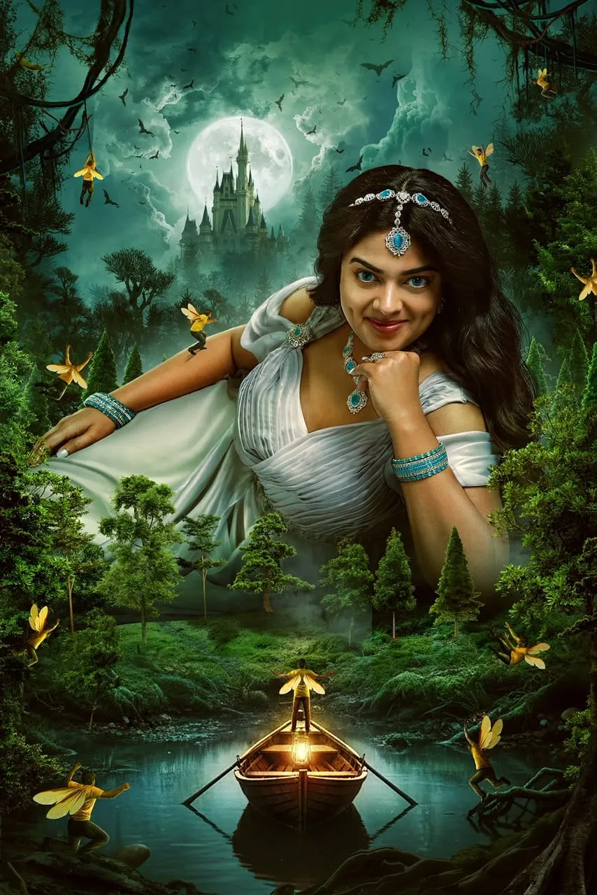 One first-look poster for Drones went full fairy tale, with a moonlit castle, a lake and a lantern-lit boat