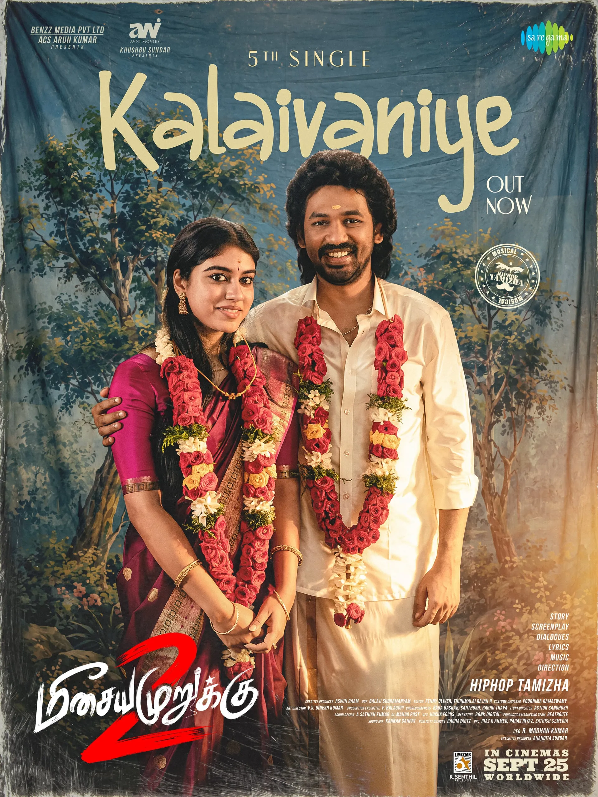 Kalaivaniye single poster for Meesaya Murukku 2