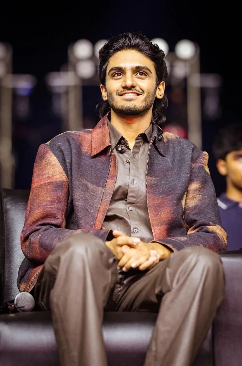 Composer Sai Abhyankkar at the Karuppu reveal — his first big Tamil film score.