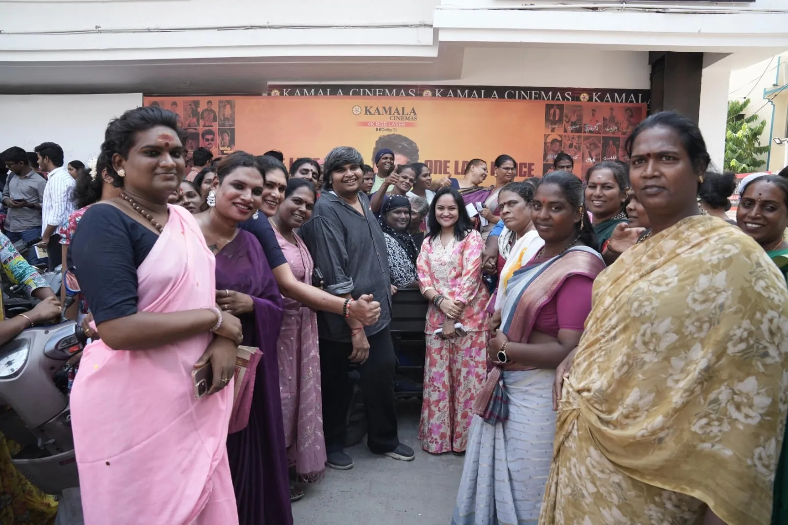 Members of the transgender community gather outside the theatre after the Dorothy celebration