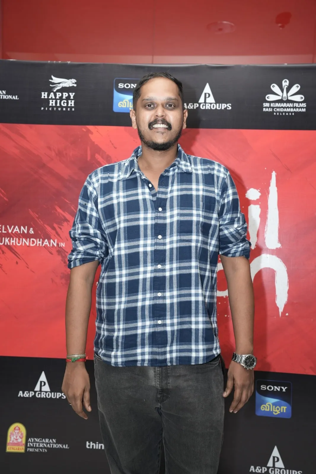 Director R. Kaarthikeyan at the Anbil Avan thanksgiving event