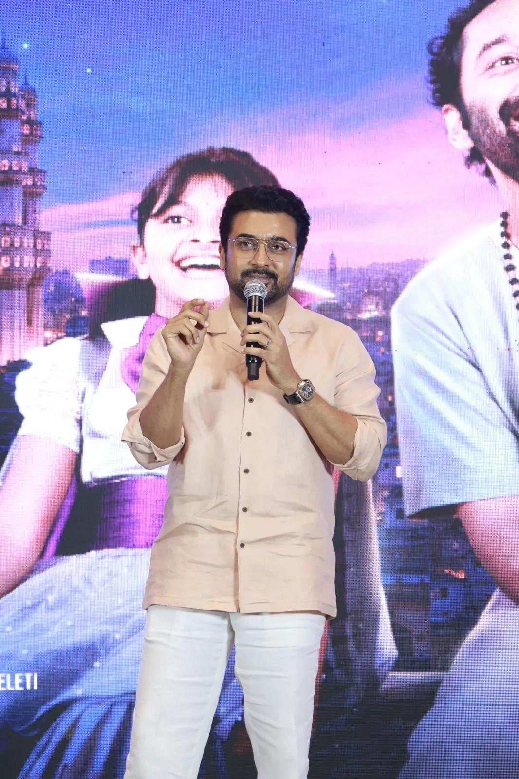 Suriya speaking at the Don't Trouble the Trouble pre-release event
