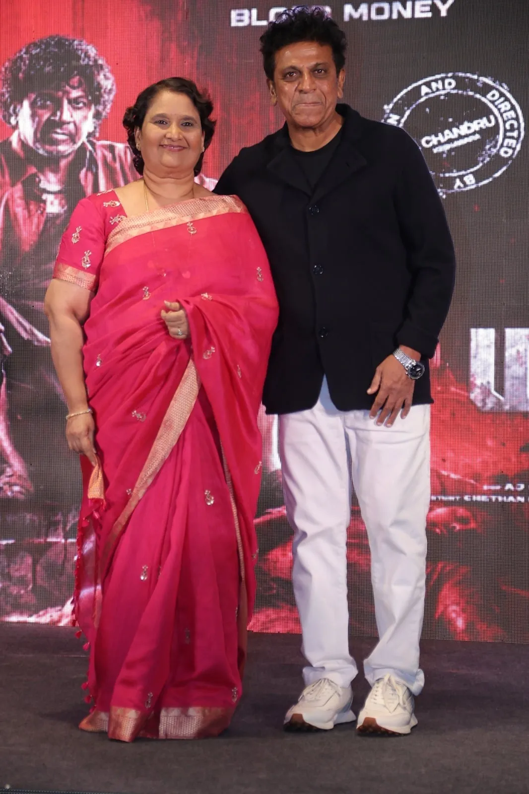 Shivarajkumar with Geetha Shivarajkumar at the Original Monster title launch