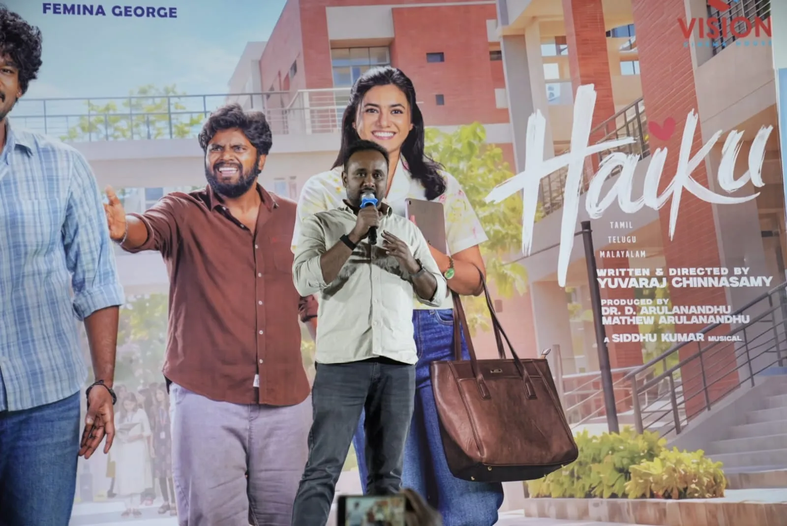 A speaker addresses the audience at the Haiku audio launch